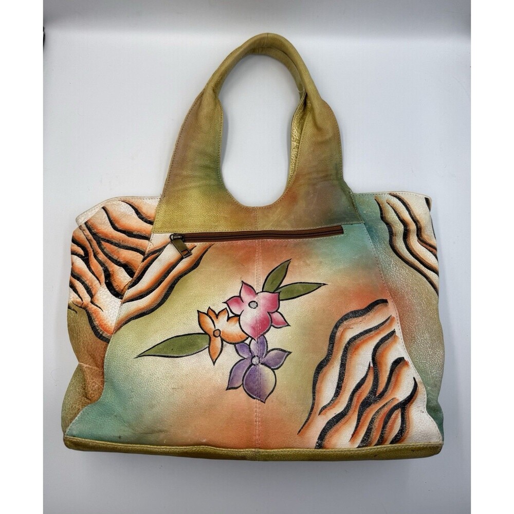 Women's Great American Leather Works Floral Hand Painted Shoulder Handbag